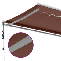 Produktbild för Markis automatiskt infällbar brun 400x350 cm