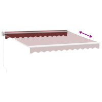 Produktbild för Markis manuellt infällbar vinröd 300x250 cm