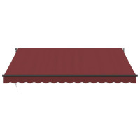 Produktbild för Markis manuellt infällbar vinröd 400x300 cm