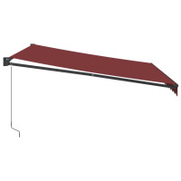 Produktbild för Markis manuellt infällbar vinröd 400x300 cm