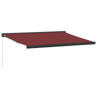 Produktbild för Markis manuellt infällbar vinröd 450x300 cm