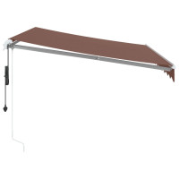 Produktbild för Markis automatiskt infällbar brun 300x250 cm
