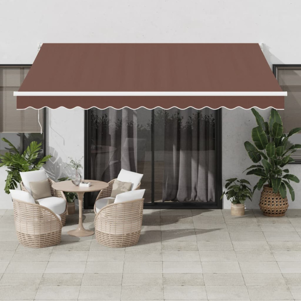 Produktbild för Markis manuellt infällbar 400x300 cm brun