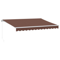 Produktbild för Markis automatiskt infällbar med LEDs 350x250 cm brun