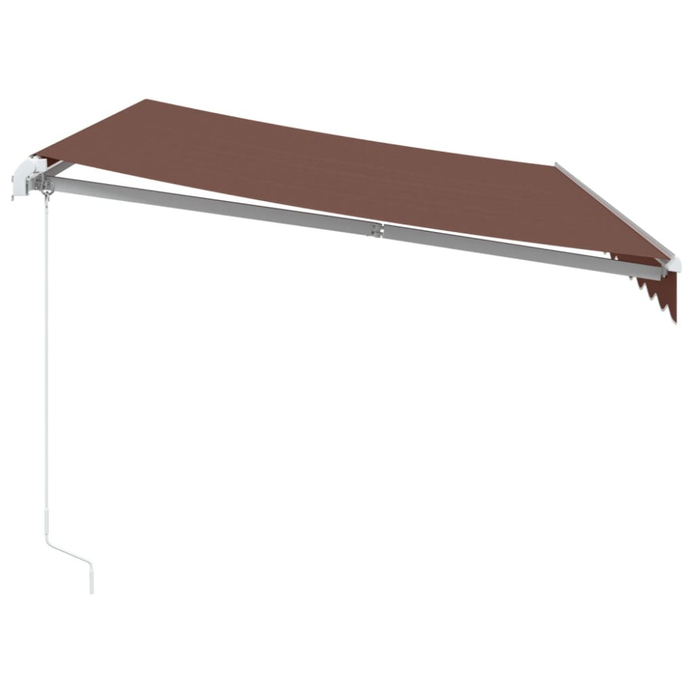 Produktbild för Markis automatiskt infällbar med LEDs 350x250 cm brun