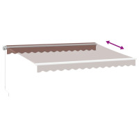 Produktbild för Markis automatiskt infällbar med LEDs 350x250 cm brun