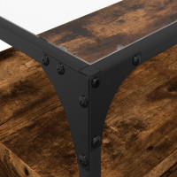 Produktbild för Tv-bänk med glasskiva rökfärgad ek 98x35x51 cm konstruerat trä