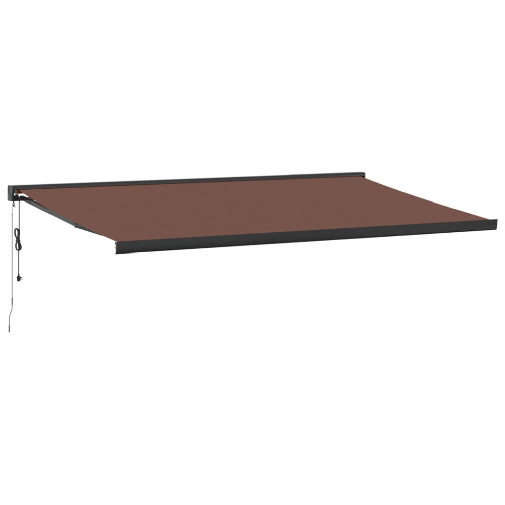 Produktbild för Markis automatiskt infällbar 500x300 cm brun