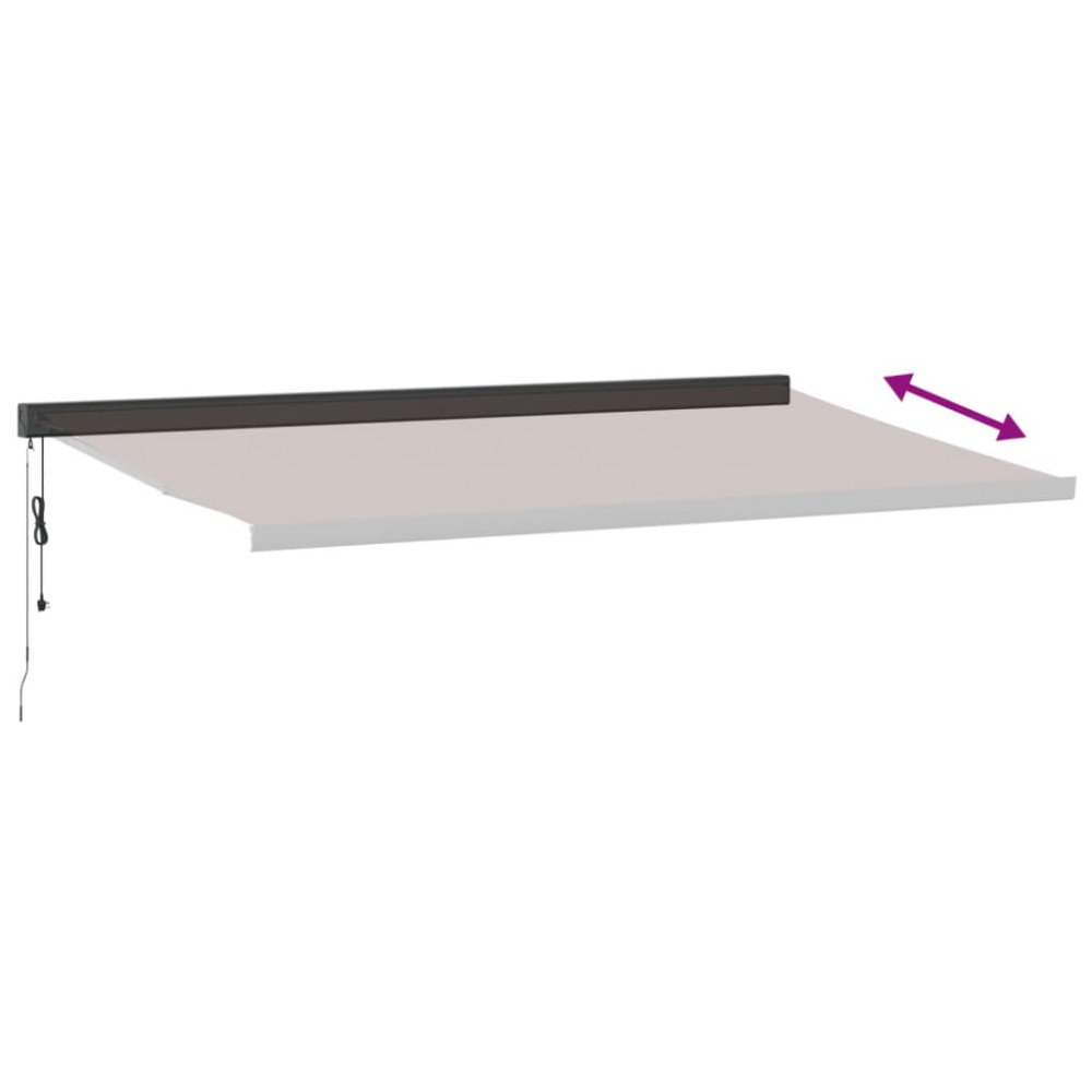 Produktbild för Markis automatiskt infällbar 500x300 cm brun