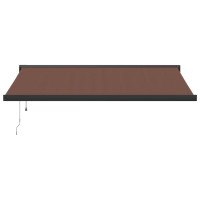 Produktbild för Markis automatiskt infällbar brun 400x300 cm