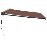 Produktbild för Markis automatiskt infällbar brun 400x300 cm