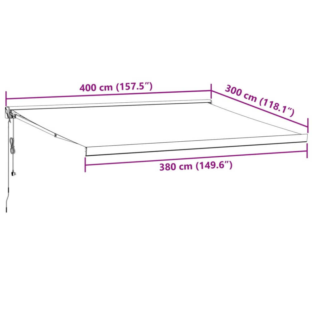 Produktbild för Markis automatiskt infällbar brun 400x300 cm