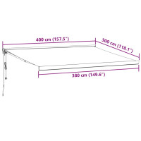 Produktbild för Markis automatiskt infällbar brun 400x300 cm