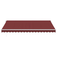 Produktbild för Markis automatiskt infällbar vinröd 450x300 cm