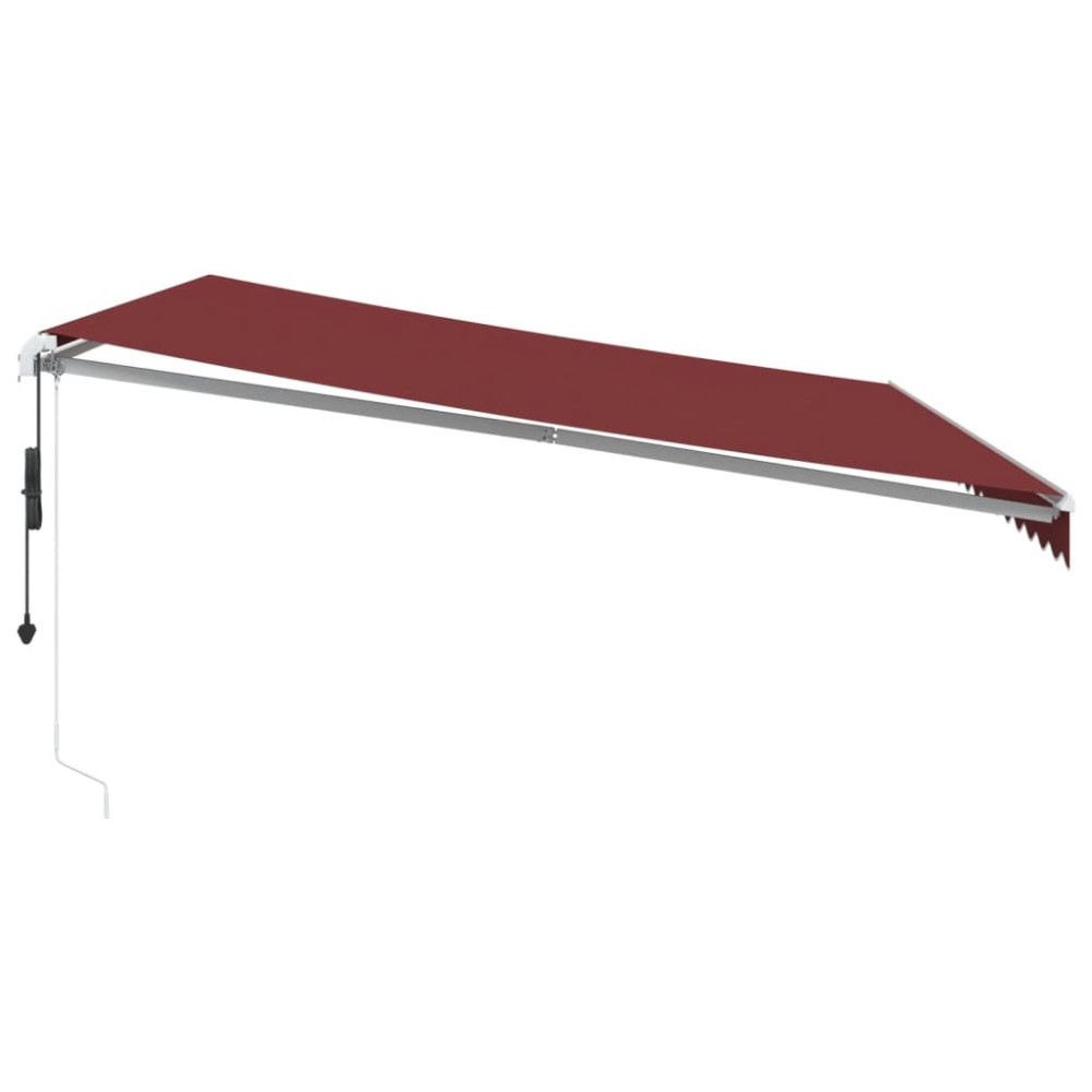 Produktbild för Markis automatiskt infällbar vinröd 450x300 cm