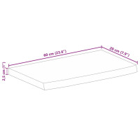 Produktbild för Bordsskiva 60x20x2,5 cm levande kant massivt mangoträ