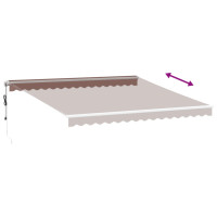 Produktbild för Markis automatiskt infällbar med LED brun 400x300 cm