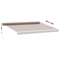 Produktbild för Markis automatiskt infällbar med LED brun 450x300 cm