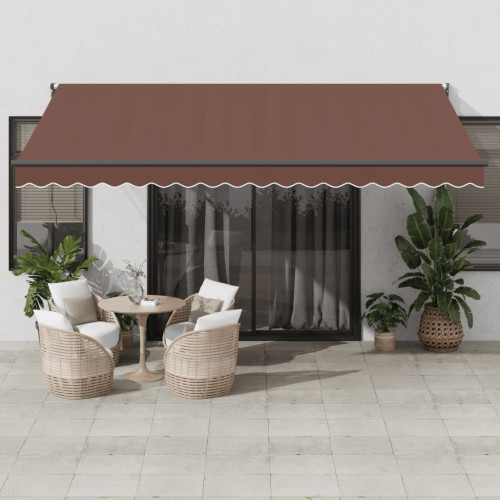 vidaXL Markis automatiskt infällbar 450x300 cm brun - Markiser & Tillbehör