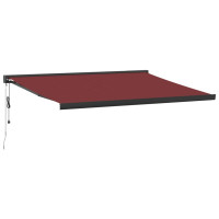 Produktbild för Markis automatiskt infällbar vinröd 400x300 cm