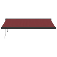 Produktbild för Markis automatiskt infällbar vinröd 400x300 cm