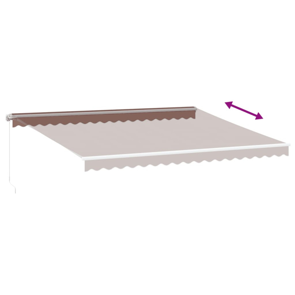 Produktbild för Markis manuellt infällbar brun 450x350 cm