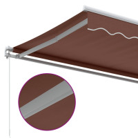 Produktbild för Markis manuellt infällbar brun 450x350 cm