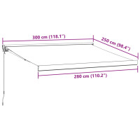 Produktbild för Markis manuellt infällbar vinröd 300x250 cm