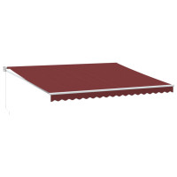 Produktbild för Markis manuellt infällbar vinröd 450x300 cm