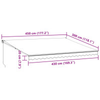 Produktbild för Markis manuellt infällbar vinröd 450x300 cm
