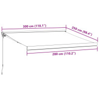 Produktbild för Markis manuellt infällbar vinröd 300x250 cm