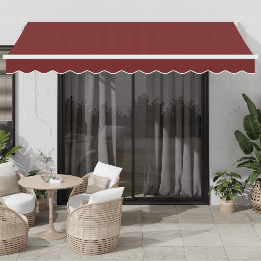 Produktbild för Markis manuellt infällbar vinröd 350x250 cm