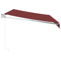 Produktbild för Markis manuellt infällbar vinröd 350x250 cm