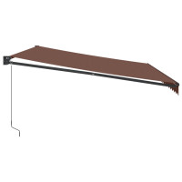 Produktbild för Markis manuellt infällbar 500x300 cm brun