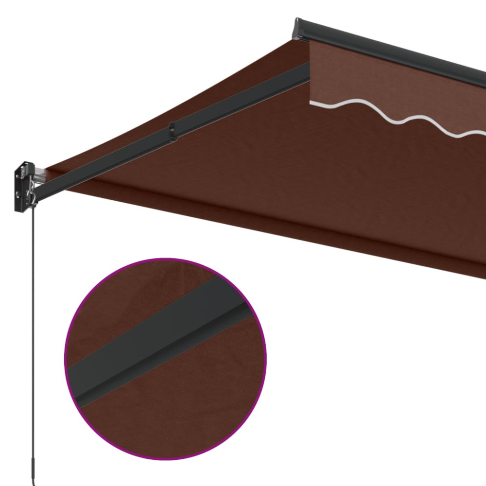 Produktbild för Markis manuellt infällbar 500x300 cm brun