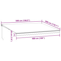 Produktbild för Markis manuellt infällbar 500x300 cm brun