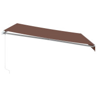 Produktbild för Markis manuellt infällbar brun 400x350 cm