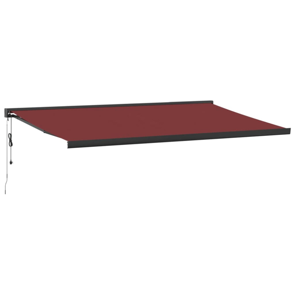 Produktbild för Markis automatiskt infällbar vinröd 500x300 cm
