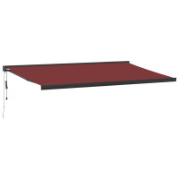 Produktbild för Markis automatiskt infällbar vinröd 500x300 cm