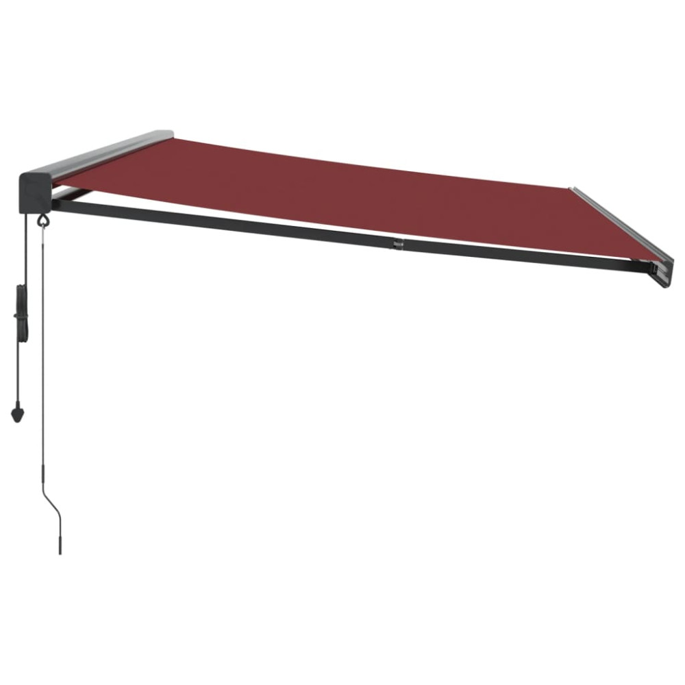 Produktbild för Markis automatiskt infällbar vinröd 500x300 cm