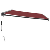 Produktbild för Markis automatiskt infällbar vinröd 500x300 cm