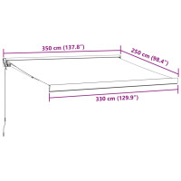 Produktbild för Markis manuellt infällbar 350x250 cm brun