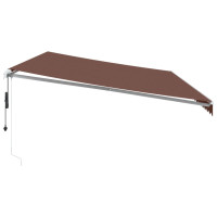 Produktbild för Markis automatiskt infällbar brun 600x350 cm