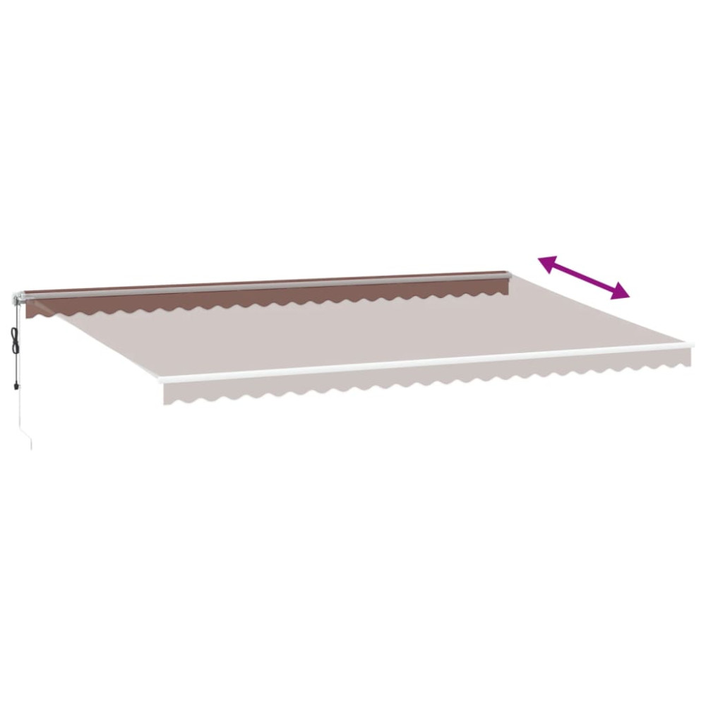 Produktbild för Markis automatiskt infällbar brun 600x350 cm