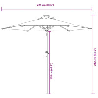 Produktbild för Trädgårdsparasoll med stålstång vit 225x225x212 cm