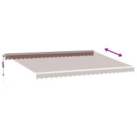 Produktbild för Markis automatiskt infällbar med LED brun 500x350 cm