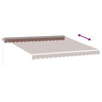 Produktbild för Markis manuellt infällbar med LED 400x300 cm brun