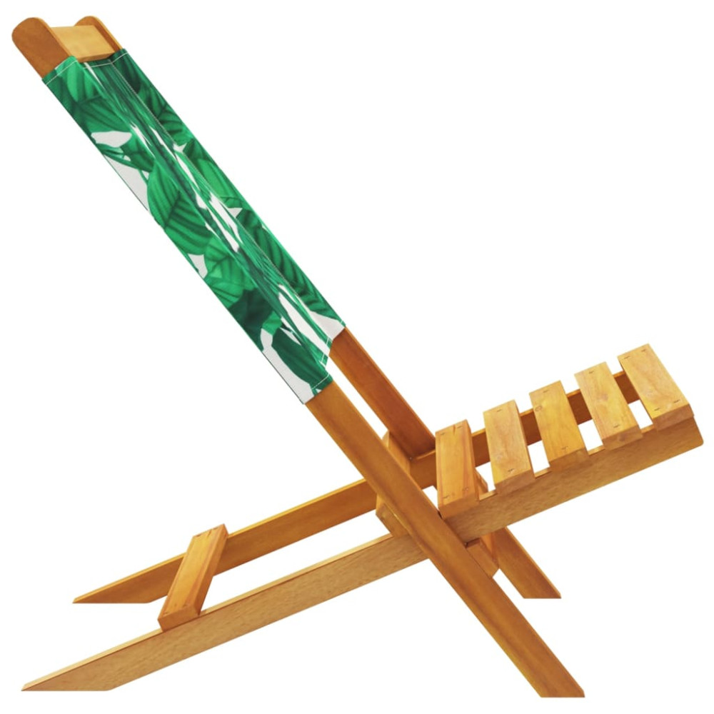 Produktbild för Hopfällbara trädgårdsstolar 4 st grön tyg och massivt trä