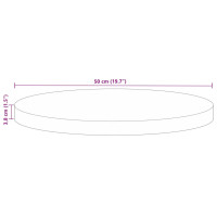 Produktbild för Bordsskiva Ø 50x3,8 cm rund massivt återvunnet trä