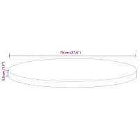 Produktbild för Bordsskiva Ø 70x3,8 cm rund massivt återvunnet trä